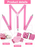 SATINIOR Suspender and Bow Tie Set 80s Clip on Suspenders for Men Women...